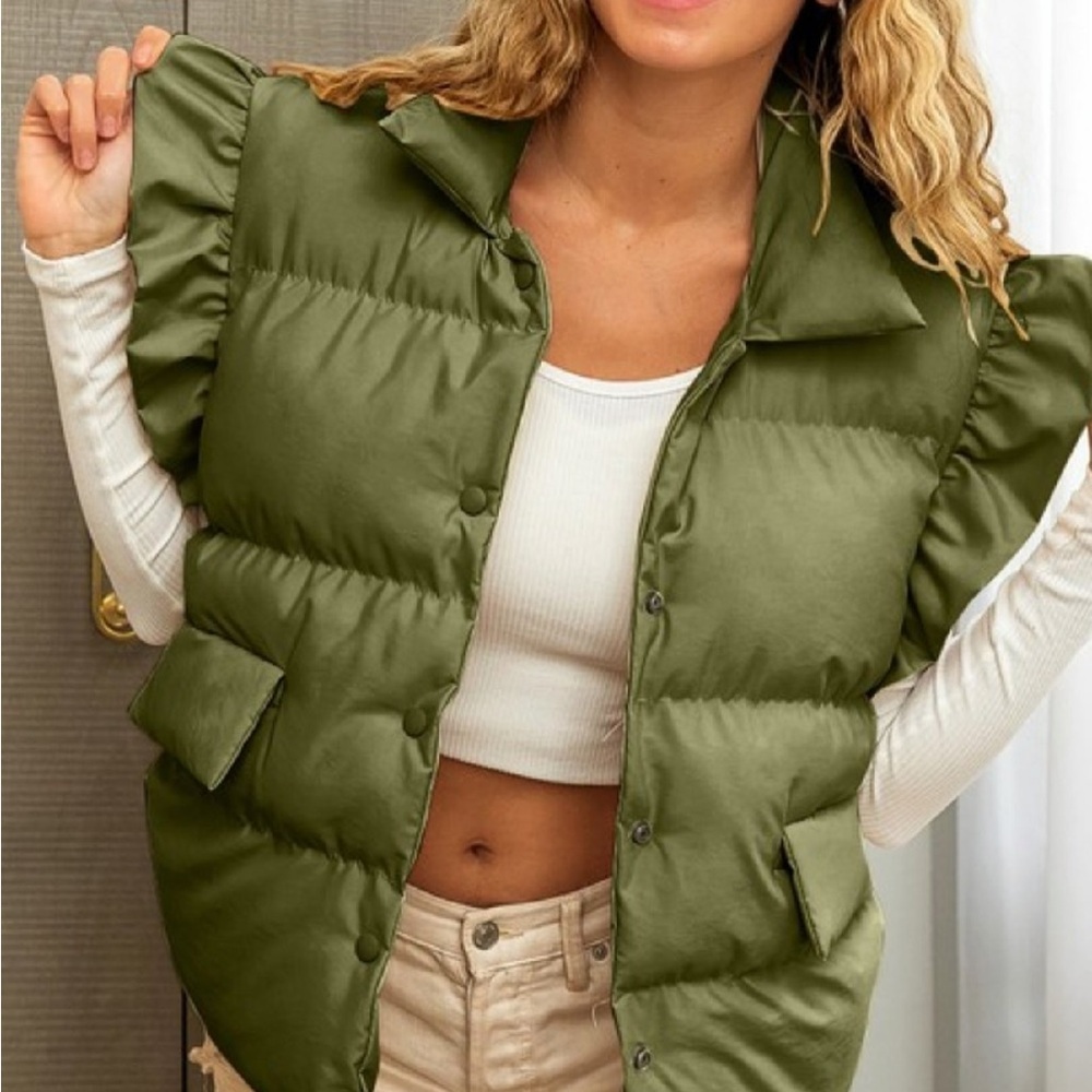 BiBi Olive Women's Puffer Vest women’s large